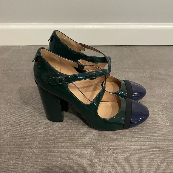 Tory Burch Dark Blue and Green Heels - Picture 3 of 10